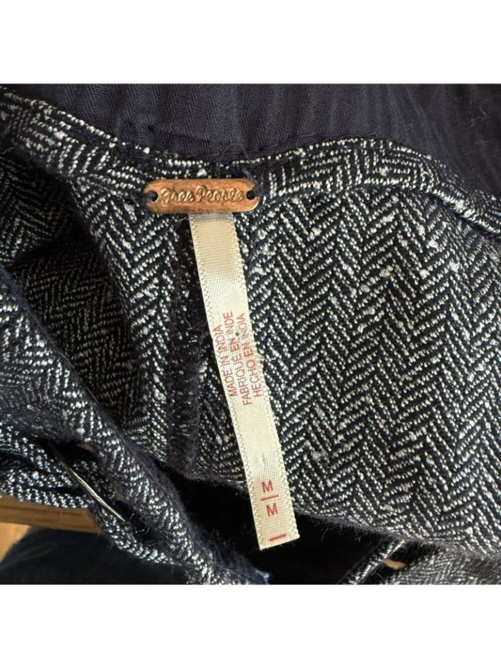 Free People Leonie Menswear Overalls Wool Blend Boho Zip Front - Picture 6 of 9
